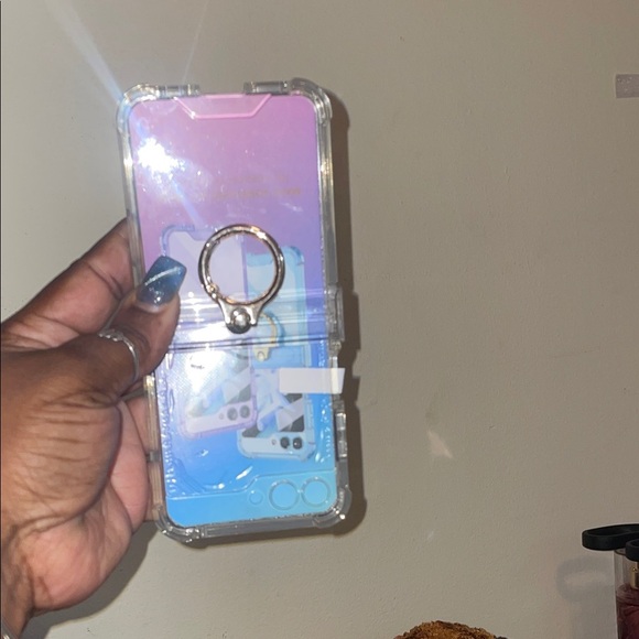 Clear and Pink Phone Case with Ring Holder - Picture 2 of 4